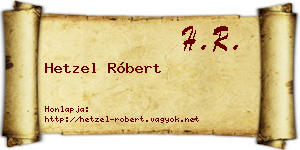 Hetzel Róbert névjegykártya